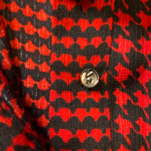 Red and Black Houndstooth Women’s Button Down - Picture 5 of 5